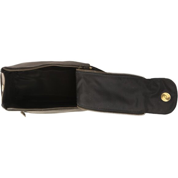 Unisex Charcoal Black Premium Buffalo Leather Toiletry Bag Travel Shaving kit - Picture 5 of 9